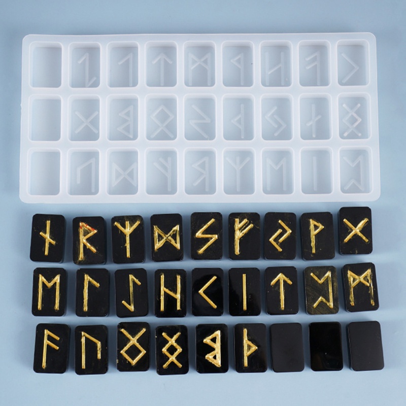 Khuôn Silicone Làm Mặt Dây Chuyền Hình Chữ &quot;Runes&quot;