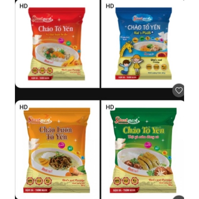 Combo 10 gói Cháo Tổ Yến Thịt Bằm Bí Đỏ STARNEST Gói 50g