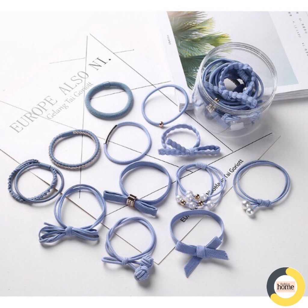 Dây buộc tóc cho bé, Hộp 12 chun buộc tóc cho bé gái