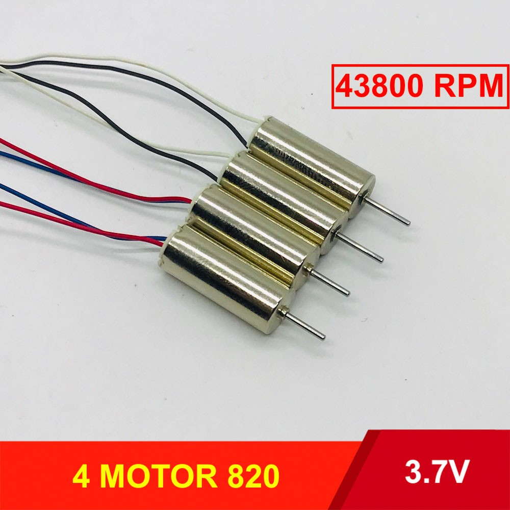 4 CÁI - motor máy bay mini 820 dây trắng đen xanh đỏ 3.7v tốc độ 43800 RPM - LK0248