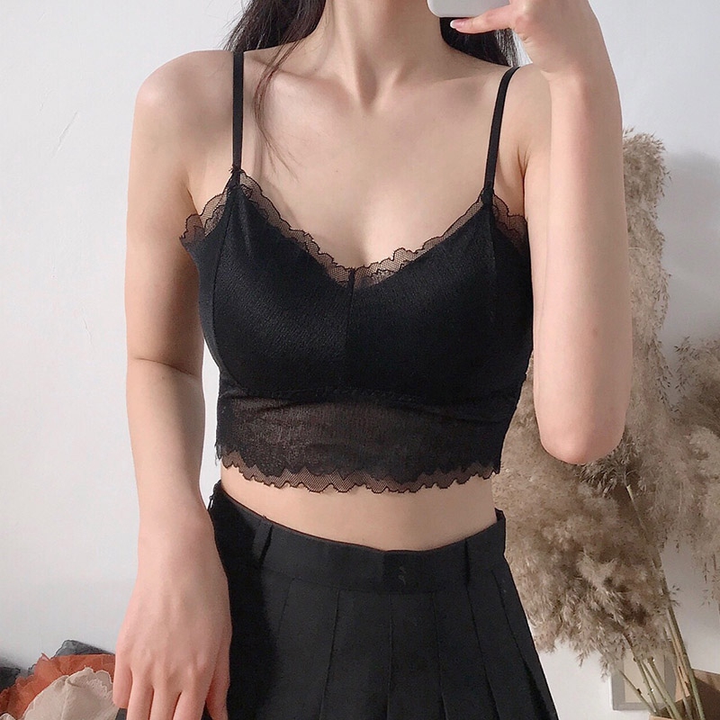 🌱lbf 🙋 khí chất retro ren vest nhỏ dễ thương miễn phí vòng thép miễn phí thoải mái với sự dễ dàng đến nữ quấn ngực, đáng yêu | BigBuy360 - bigbuy360.vn