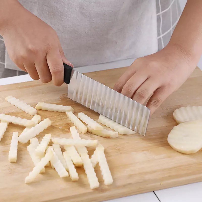 Dao cắt lát sóng Kiwi - Dao lượn sóng cắt rau quả cho bé ăn dặm, cắt thạch chất liệu thép
