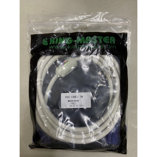 Cáp VGA KINGMASTER Male to Male Hỗ trợ Full-HD 1080P Cao Cấp - cho màn hình, máy chiếu...