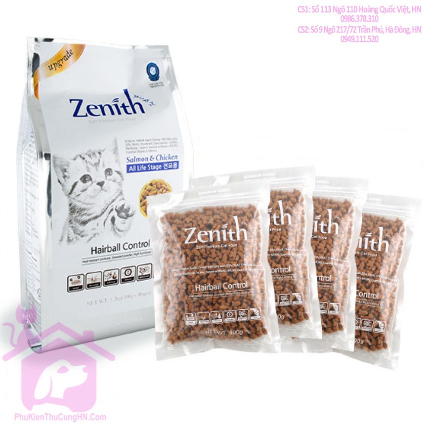 Thức ăn hạt mềm cho mèo - tiêu búi lông - nhập khẩu Hàn Zenith Hairball 300g - phụ kiện thú cưng