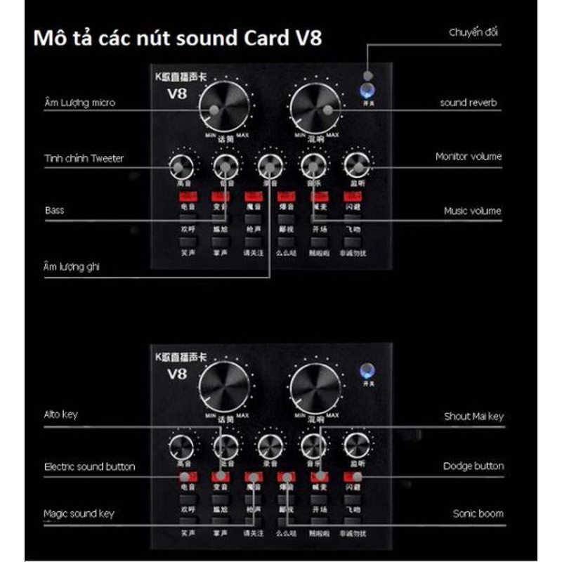 Sound card thu âm V8 có AutoTone Chất Lượng Cao