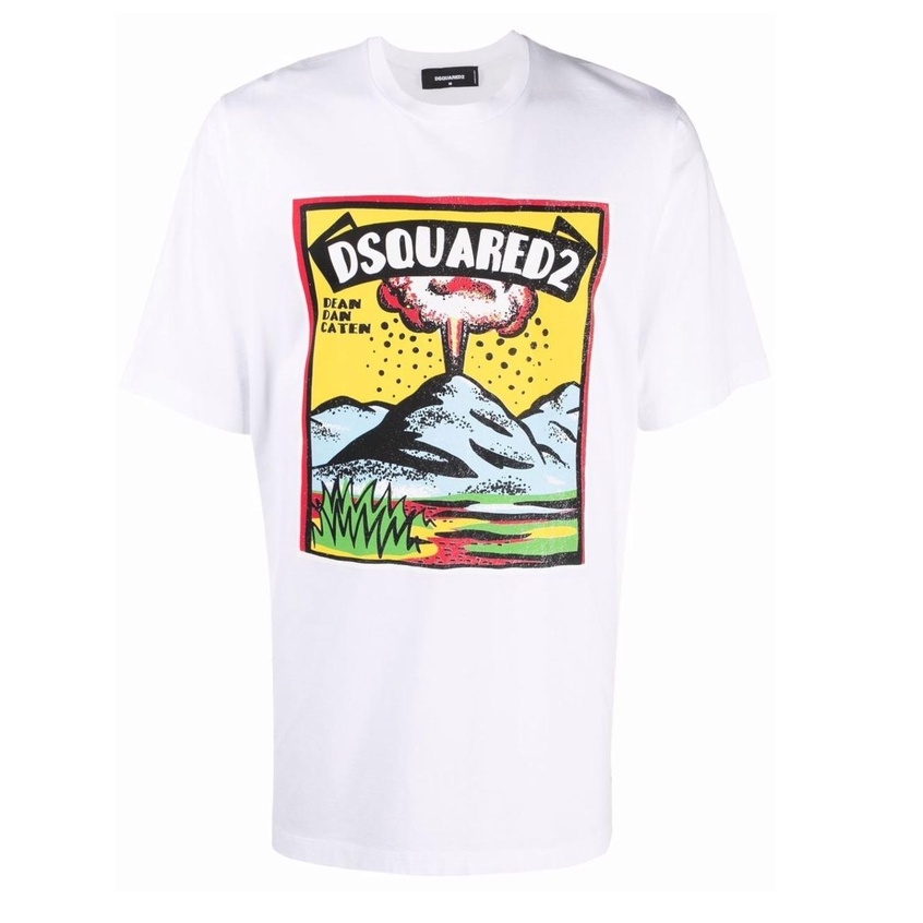 Áo Thun Cotton In Họa Tiết Đồ Họa Dsquared2 Cá Tính Cho Nam