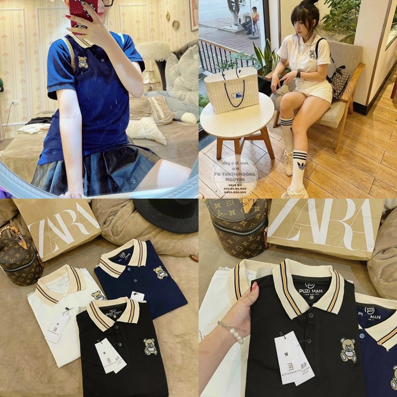 ÁO POLO NỮ THÊU GẤU