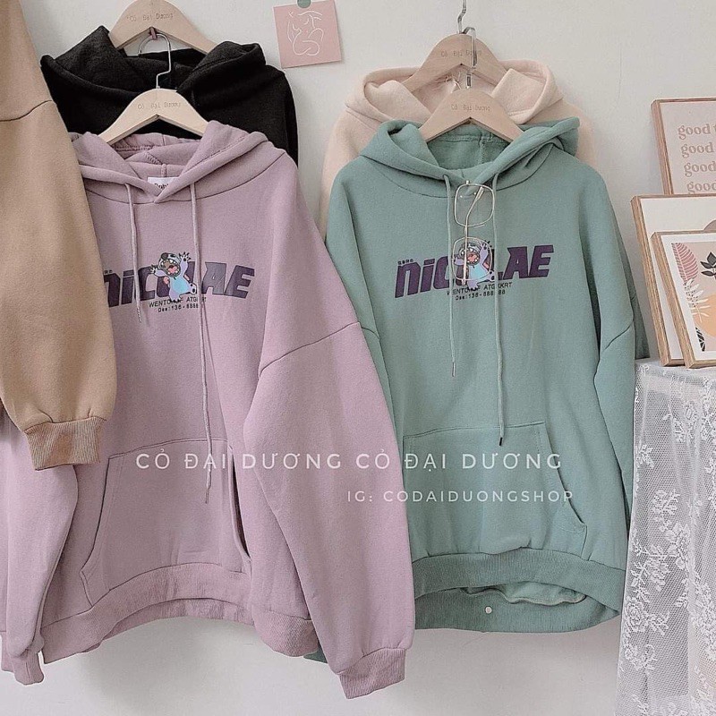 áo hoodie nỉ bông thụng rộng, áo nỉ mũ hodie to rộng T