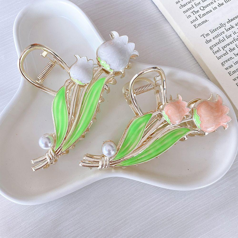 Kẹp Tóc Hoa Tulip Đính Đá Thời Trang Cho Nữ