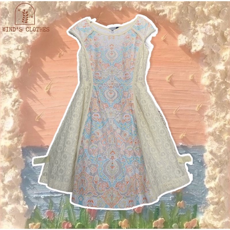 2hand Wind's Clothes 🍋 Váy ren vintage hiệu Hàn tiểu thư màu vàng nhạt