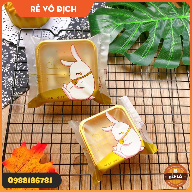 Túi đựng bánh trung thu con thỏ vàng XINH XẮN SIÊU DỄ THƯƠNG 50gr 75gr 100gr 125gr - 1 set 100 túi