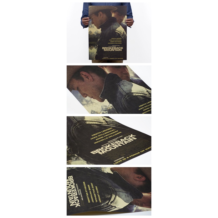 Poster phim Brokeback cỡ 51x36cm dán tường trang trí phong cách cổ điển