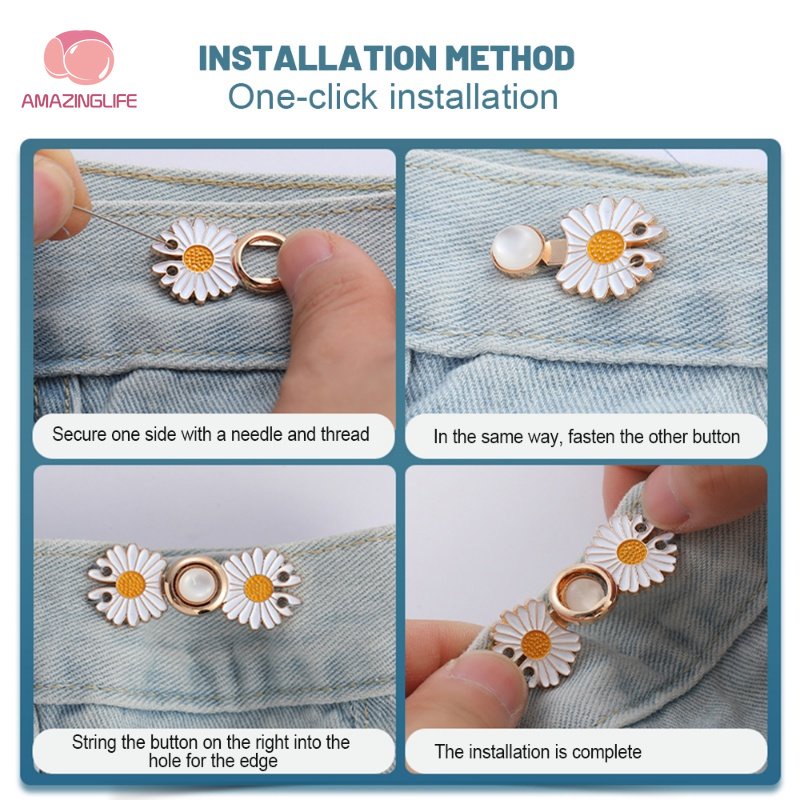 Nút Thắt Lưng Quần Jean May Quần Áo Cổ Điển / Nút Điều Chỉnh Được / Ghim Kim Loại Có Thể Thu Gọn Tự May