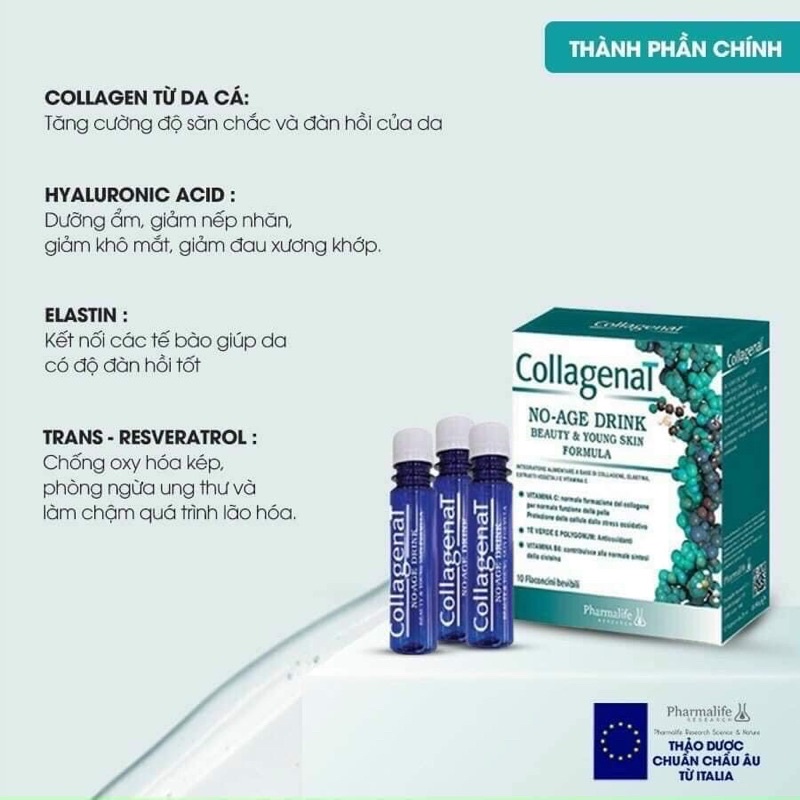 Collagen thủy phân CollagenaT No-age Dink (Collagenat) - Hộp 10 ống
