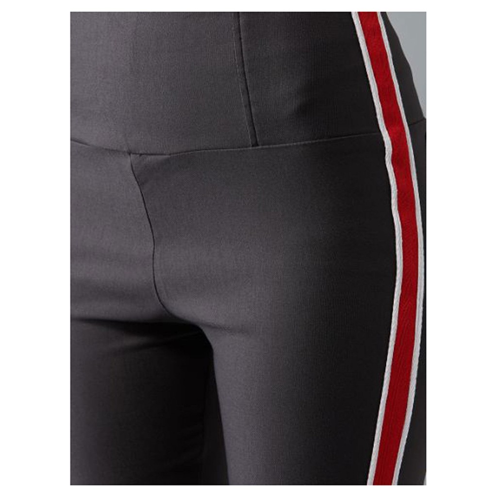 Quần Legging Nữ Bosimaz MS232 dài túi sau màu xám sọc đỏ cao cấp, thun co giãn 4 chiều, vải đẹp dày, thoáng mát.