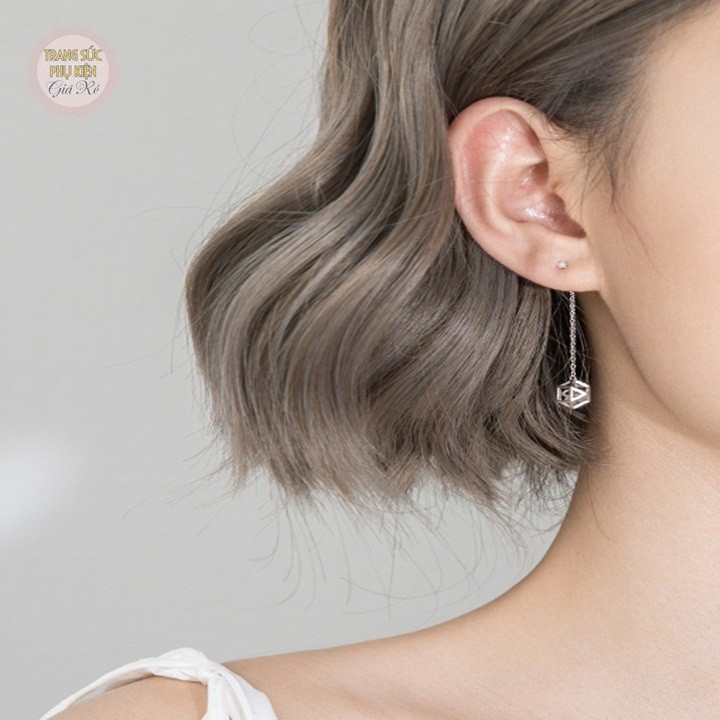 Bông tai dáng dài xinh xắn HT226, bạc ý S925