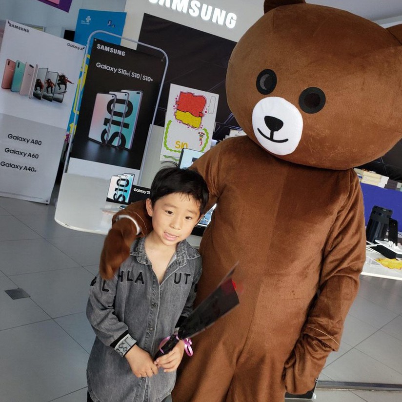 Mascot Gấu Brown giá rẻ nhất Việt Nam đầu to 40cm, mặt không nhái (Tặng áo làm mát) - Ảnh thực tế