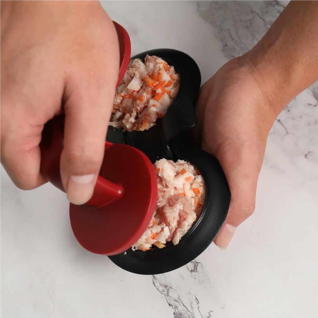 Khuôn Ép Thịt Làm Hamburger Hai Lỗ Bằng ABS Chống Dính Tiện Lợi Dành Cho Nhà Bếp / Quán Bar