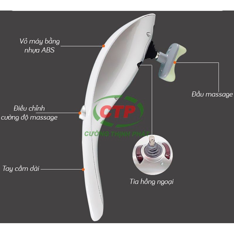 Máy massage cầm tay máy mát xa cầm tay 11 đầu hồng ngoại Luxurios loại tốt siêu bền