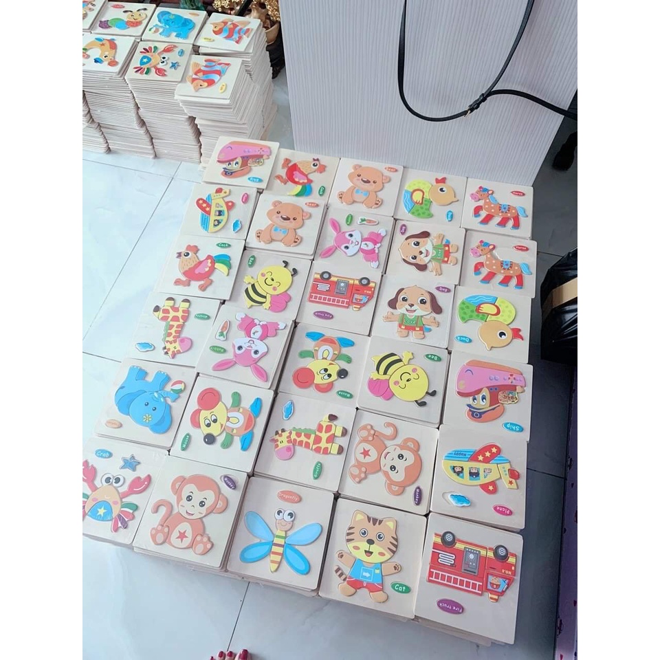 Đồ Chơi Tranh Ghép Hình Bằng Gỗ 3D Giúp Bé Có Thể Vừa Xếp Hình Vừa Học Tiếng Anh - Đồ Chơi Giáo Dục