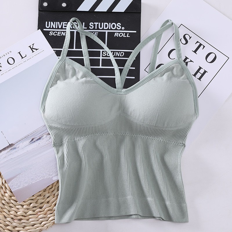 Áo Bra Nữ Cotton 2 Dây Dáng Dài Hở Lưng BR22