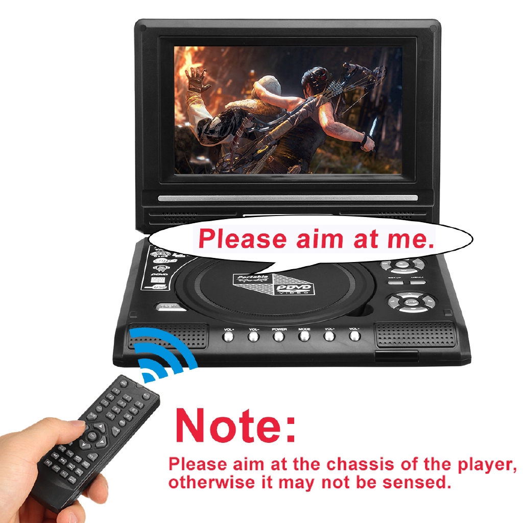 Máy Phát dvd cd mp3 tv Màn Hình lcd 7.8 Inch Có Cáp Xoay Tiện Dụng Cho Xe Hơi / Nhà Cửa