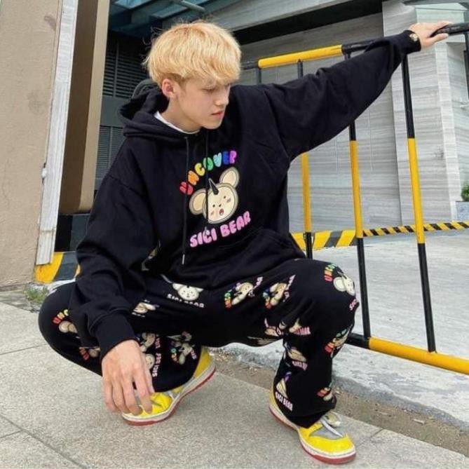 SALE- Áo Hoodie Không Xù lông Dành Cho Nam Cho Nữ Có Mũ Chất Nỉ Form rộng Unisex Sici Bear XUKA SHOP - mẫu HOT nhất