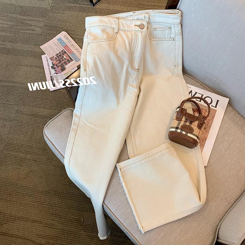●☃㍿Quần Jean Dài Ống Rộng Lưng Cao Thêu Họa Tiết Thời Trang Mùa Hè Phong Cách Retro Mới Cho Nữ