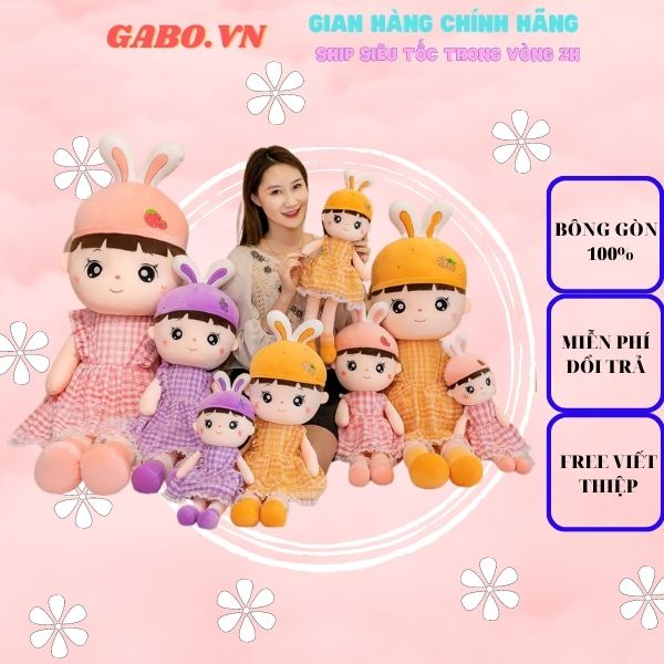 Gấu Bông Búp Bê Aisi -Búp Bê Đội Nón Thỏ Siêu Cute. GABO.VN - GẤU BÔNG SIÊU CẤP
