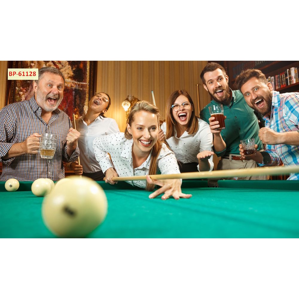 Tranh Club bida vải lụa 3D dán tường cao cấp, siêu bền, chống thấm nước tốt