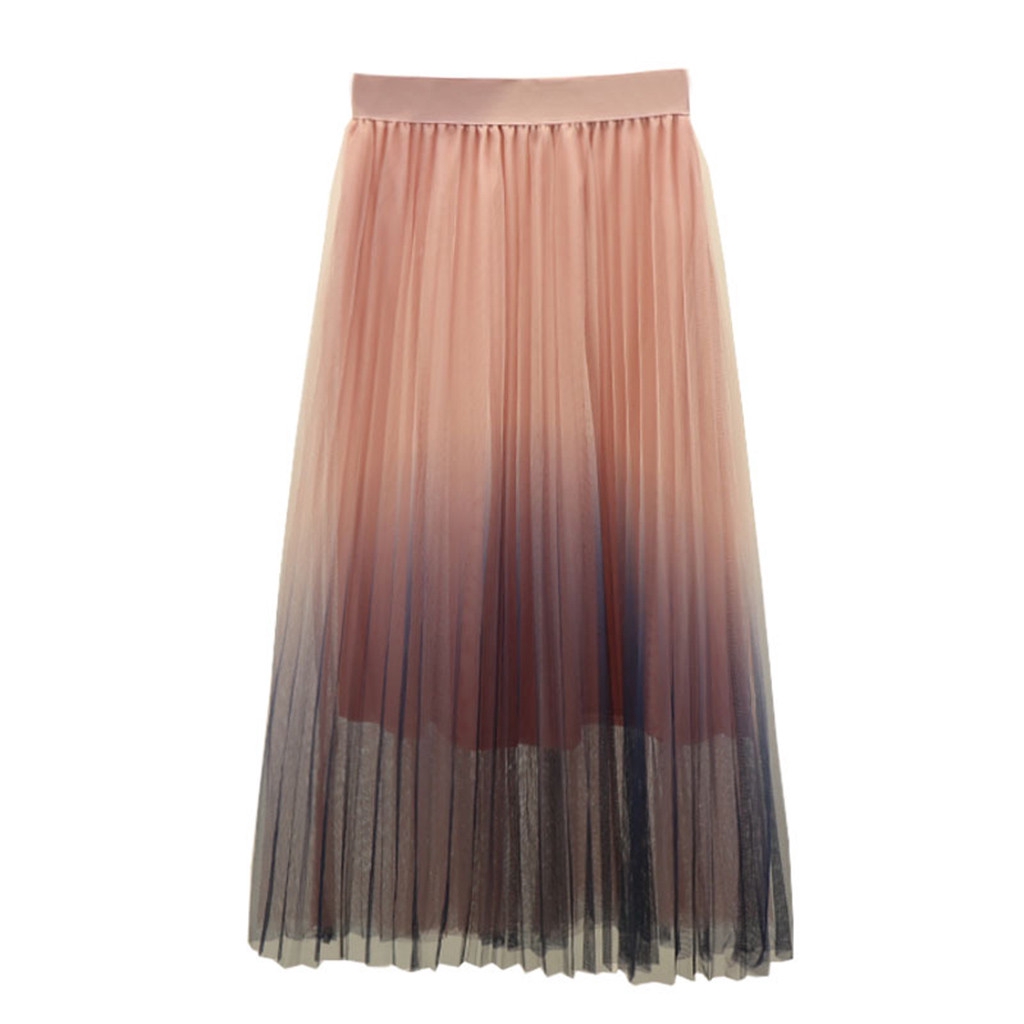 Chân Váy Xoè Tulle Phối Ren Hoa Màu Sắc Gradient Cho Phái Nữ