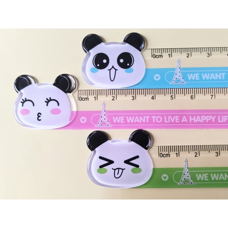 Thước kẻ hình con gấu trúc cute dễ thương 3 màu sắc- 15cm