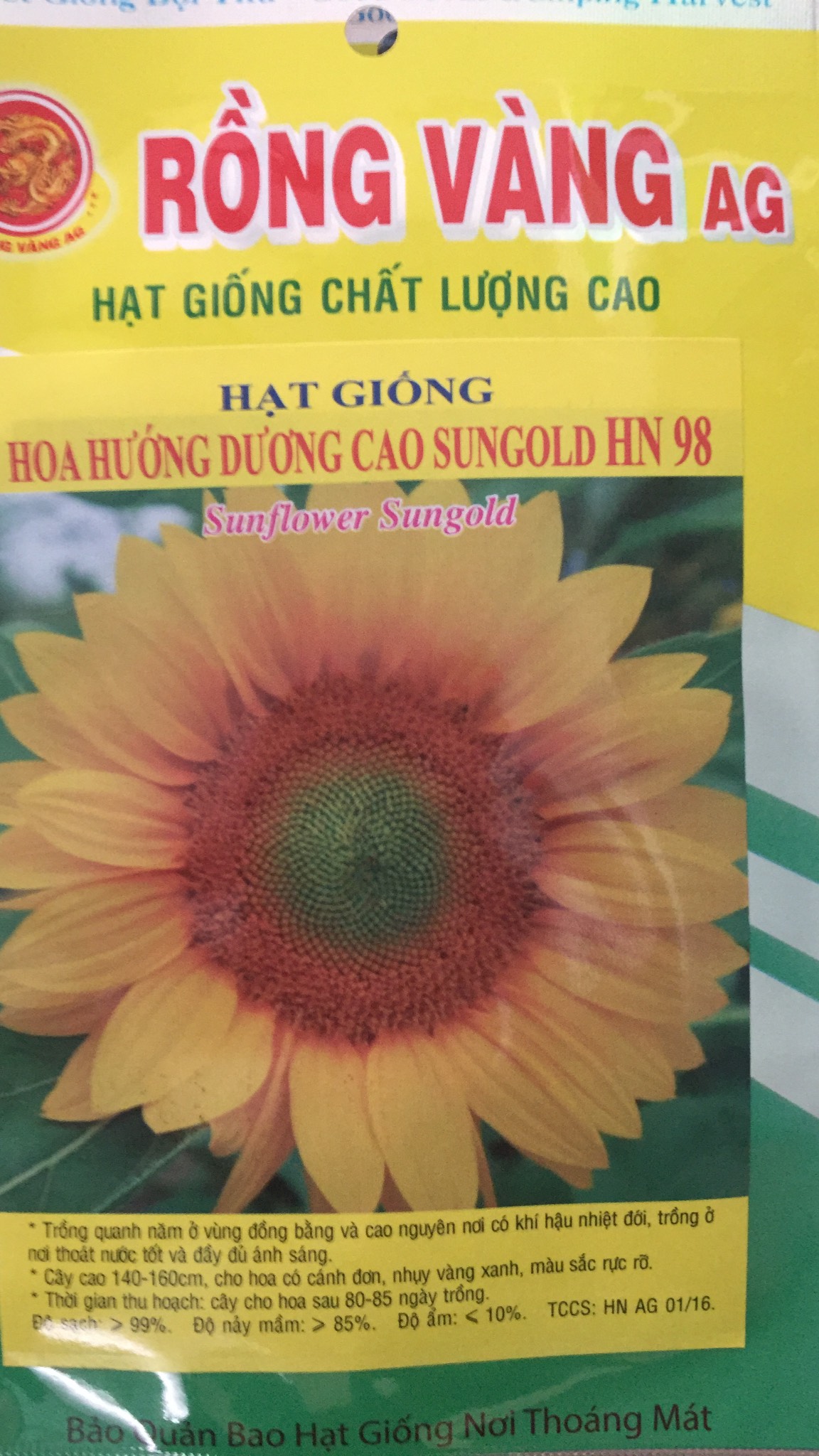 [Có sẵn] [Ảnh thật] Hoa hướng dương cao Sungold 98 RV (1 gam)