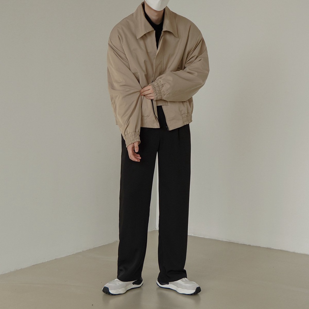 Aó khoác bomber dáng ngắn chất kaki hàng quảng châu cao cấp 2 màu KAKI / ĐEN - JAMES STORE / AK520