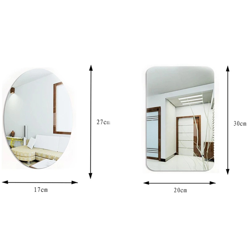 1 miếng dán tường bằng acrylic tráng gương hình chữ nhật 3D DIY
