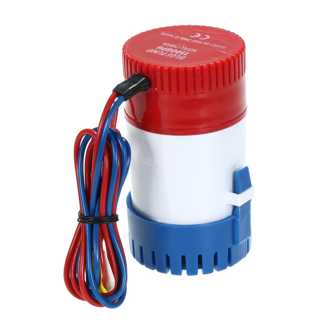 Máy bơm nước chạy điện 12V 1100GPH dạng chìm dưới đáy tàu
