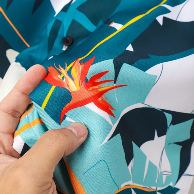 Áo sơ mi nam tay ngắn họa tiết lá chuối, vải lụa mềm không nhăn, form regular Banana AMANLAB