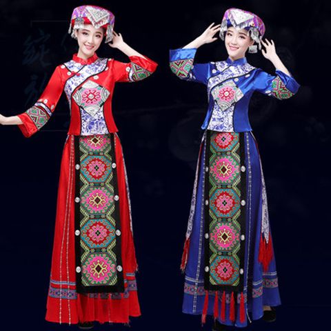 Bộ Đồ Hóa Trang Dân Tộc Phong Cách Mới Dành Cho Gia Đình Yunnan Guizhou Miao Miao Tuan Dân Tộc Eth