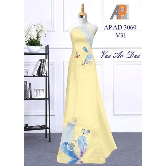 Vải Áo Dài 3D hoạ tiết cánh bướm.Có clip vải thật