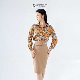 Chân váy ôm cạp lệch cài 2 cúc CCHAT