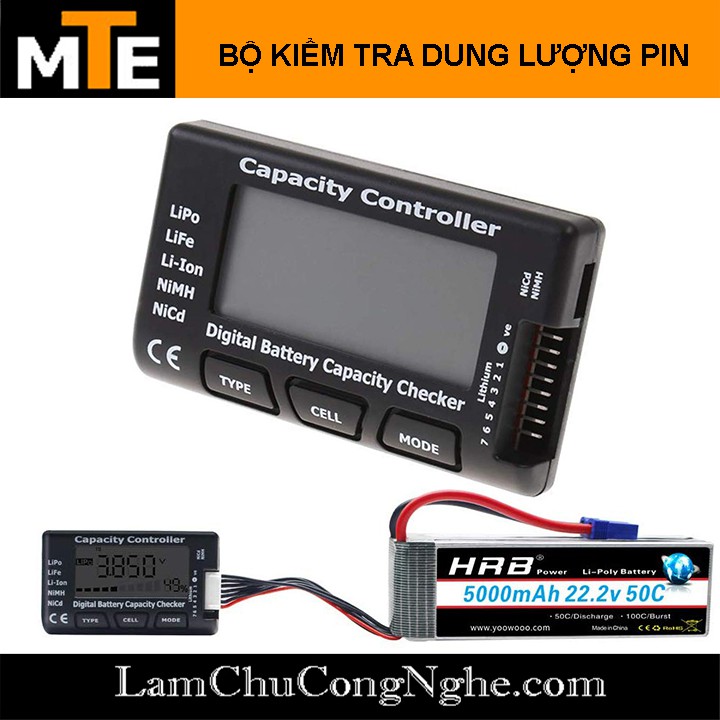 Bộ kiểm tra dung lượng pin LiPo / LiFe / Li-Ion / NiMH / NiCd kỹ thuật số CellMeter 7