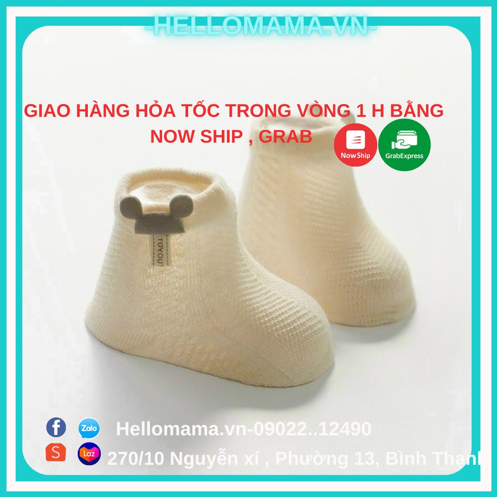 Tất/Vớ Toyouth Tai Gấu Cho Bé/ Tất lưới gấu nhiều màu xinh xắn cho bé