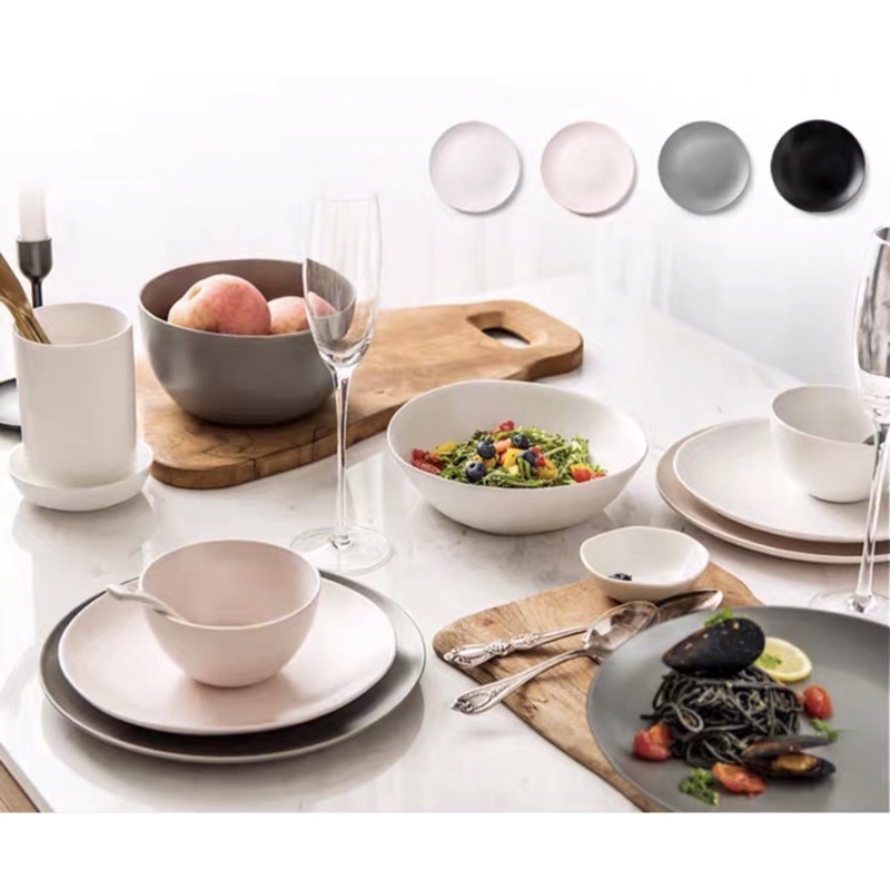 Bộ bát đĩa Ceylon Island mix 3 màu hồng nâu trắng cao cấp 46món, 20,28,38 món và 12 món