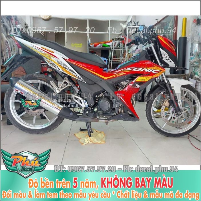 Tem rời Sonic đỏ trắng hoa văn (B) -1