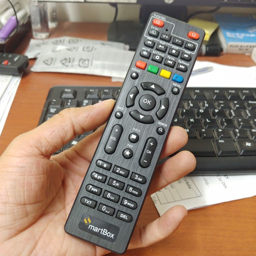 Remote SmartBox thay thế cho remote FPT Play box 2018 (S335), 2019 (S400), 2020 (S550) hoặc Smartbox VNPT