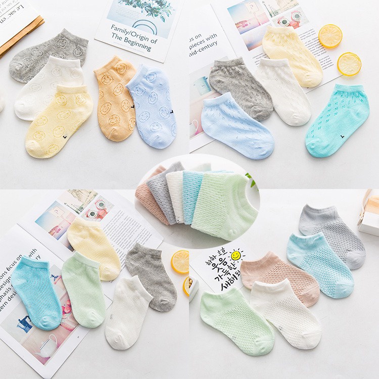 Túi Zip 5 Đôi Tất Lưới Cho Bé Dễ Thương