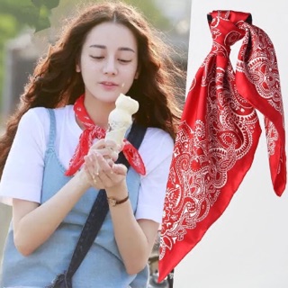 Khăn bandana lụa size 55x55cm - Khăn lụa vuông kiểu lạ