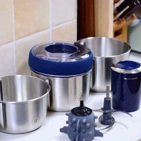 Máy xay thịt đa năng 300W MORPHY RICHARDS 3 cối inox kèm trục bóc tỏi