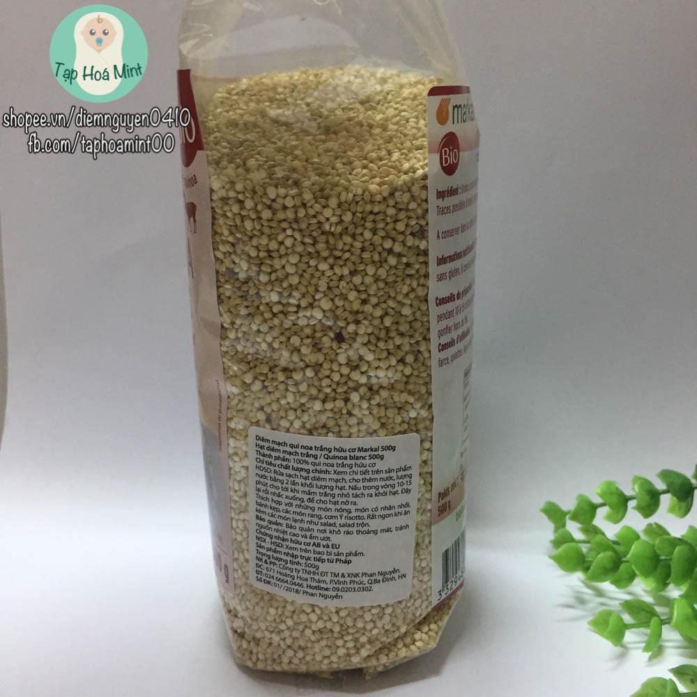 Diêm mạch quinoa trắng hữu cơ Markal 500g nấu ăn cho bé - Mint ăn dặm