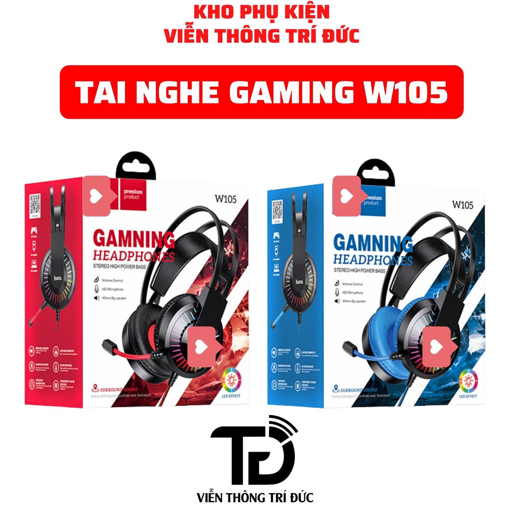 Tai Nghe Chụp Tai Máy Tính HO.CO W103/ W104/ W105/W21 - Đèn LED Đổi Màu, Mic Đàm Thoại,Học Online, Sử Dụng Cho Laptop-PC